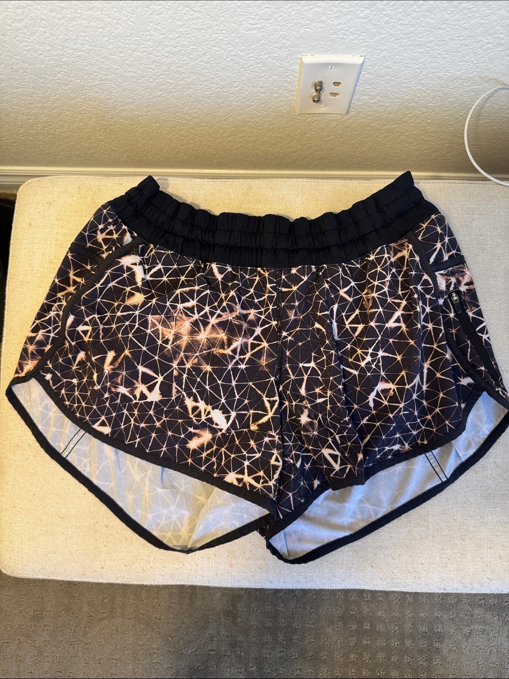 lululemon athletica Black Geometric Print Athletic Shorts